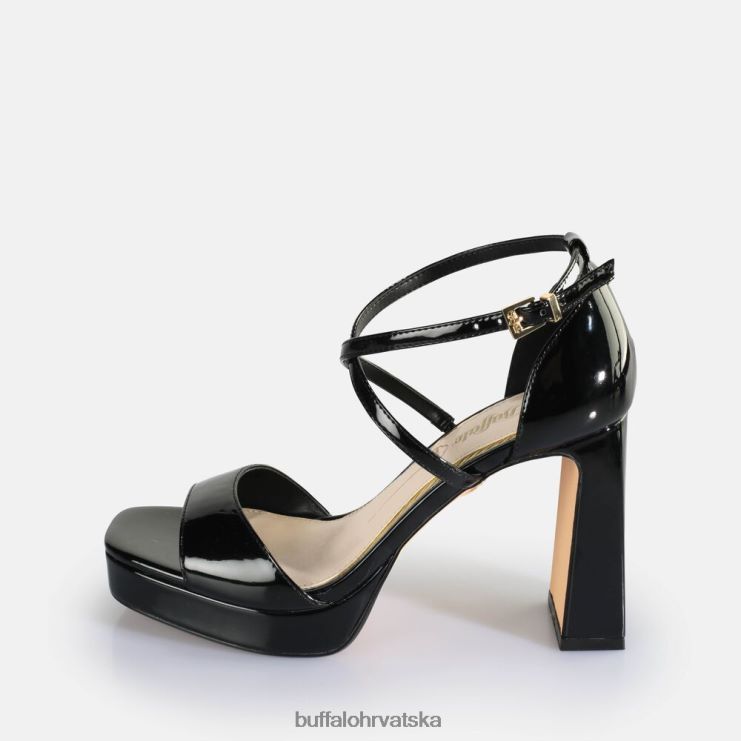 crno Buffalo cherry uredne sandale na petu veganske |sandale TDD6T443